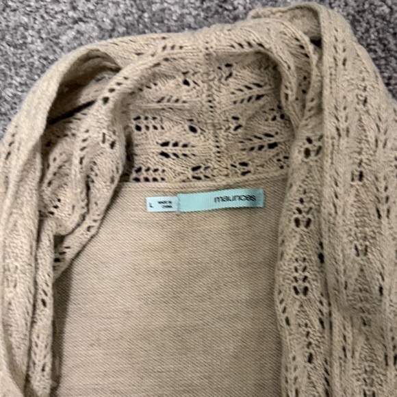 Maurices Tan Open-Knit Women's Cardigan - Picture 2 of 6